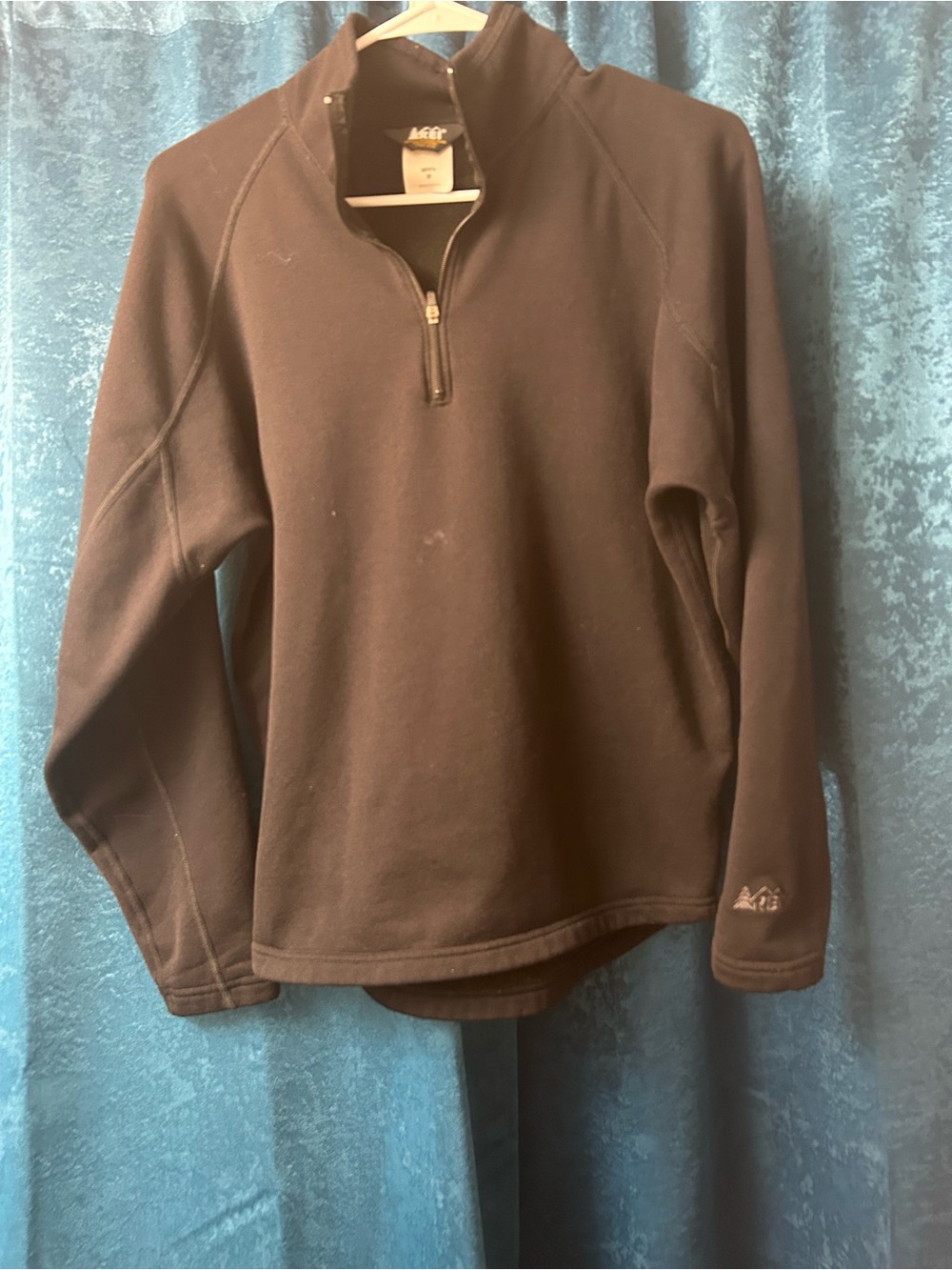 REI Men’s Brown Quarter-Zip Pullover Sweatshirt